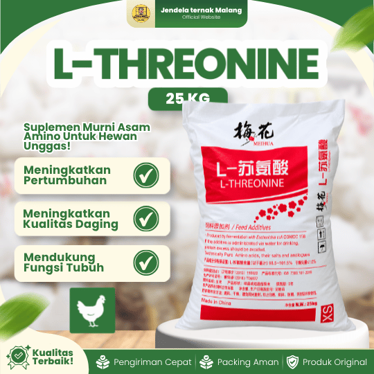 L-THREONINE 1 SAK 25 KG - Mengatur Keseimbangan Asam Amino Untuk Unggas & Hewan Ternak.
