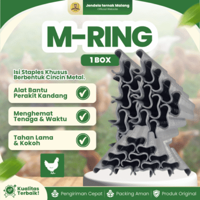 M-RING 1 BOX (600 STAPLES) – Isi Staples Tang Pengikat Kandang Ayam Puyuh Kelinci