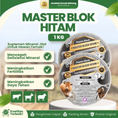 MASTER BLOK HITAM 1 KG – Premix Multivitamin Dan Herbal Untuk Cemilan Hewan Ternak.