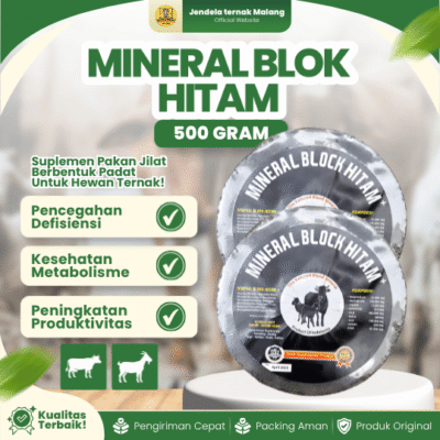 MINERAL BLOK HITAM 500 Gram – Premix Mineral untuk Hewan Ternak