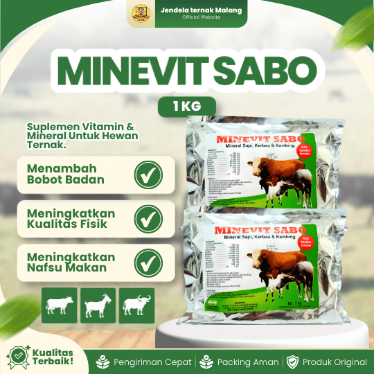 MINEVIT SABO 1 KG RAID-ALL - Mineral Vitamin Untuk Kesehatan Sapi, Kambing & Kerbau