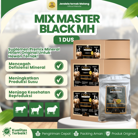 MIX MASTER BLACK MH 1 DUS (10 PCS) - Mineral Hitam Untuk Hewan Ternak Sapi Kambing Domba