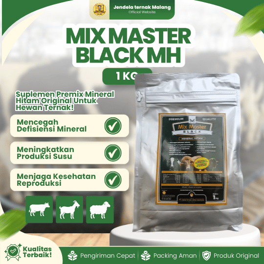MIX MASTER BLACK MH 1 KG - Mineral Hitam Untuk Hewan Ternak Sapi Kambing Domba