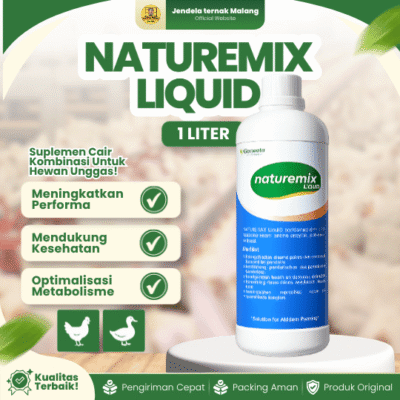 NATUREMIX LIQUID 1 LITER GANEETA – Kombinasi Vitamin, Mineral, Asam Amino, Enzyme, Probiotik dan Herbal Untuk Unggas