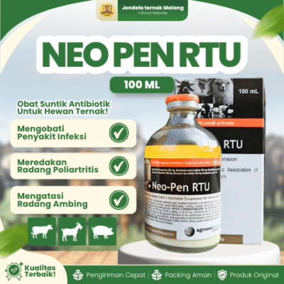 NEO PEN RTU 100 ML – Untuk Mengatasi Saluran Pernafasan & Pencernaan Hewan Ternak.