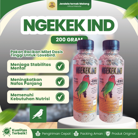 NGEKEK IND 200 GRAM - Pakan Lovebird Menambah Stamina, Kelincahan Dan Nutrisi Burung.