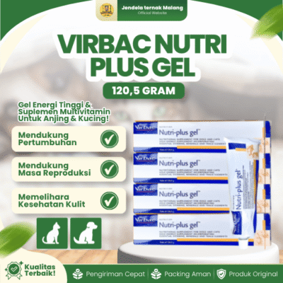 VIRBAC NUTRI PLUS GEL 120,5 GRAM – Vitamin Bulu, Kulit Dan Imun Untuk Kucing & Anjing.