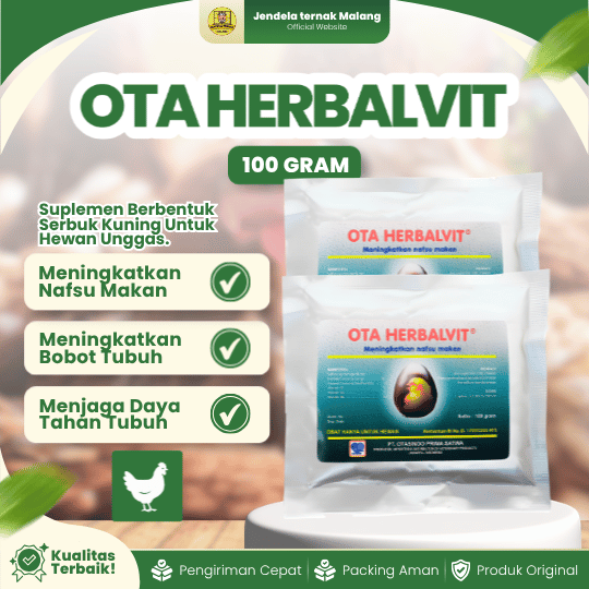 OTA HERBALVIT 100 GRAM - Vitamin untuk Selera Makan Ternak Ayam Unggas Sapi Kambing Puyuh
