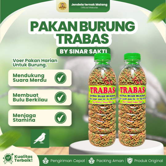 PAKAN BURUNG TRABAS BY SINAR SAKTI - Pakan Burung Extra Buah-buahan Anti Stres dan Rajin Kicau Mania