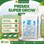 PREMIX SUPER GROW 1 KG – Premix Multivitamin Pemacu Pertumbuhan Dan Produksi Susu Perah Hewan.