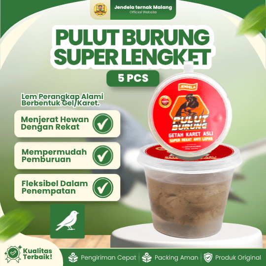 PULUT BURUNG 20 GRAM ISI 5 PCS SUPER LENGKET - Lem Jebakan Getah Karet Asli Berkualitas.