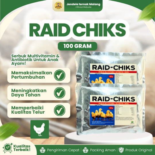 RAID CHIKS 100 GRAM RAID-ALL - Multivitamin Serbuk Untuk Anak Ayam