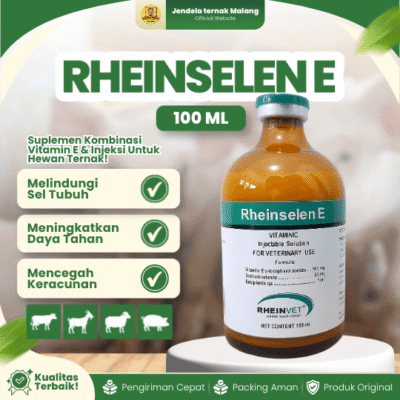 RHEINSELEN E 100 ML BY RHEINVIT – Vitamin E Selenium Untuk Hewan Ternak Dan Peliharaan.