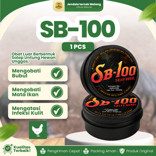 SB-100 - Salep Untuk Mengatasi Bubul, Kulit & Mata Ikan Pada Ayam.
