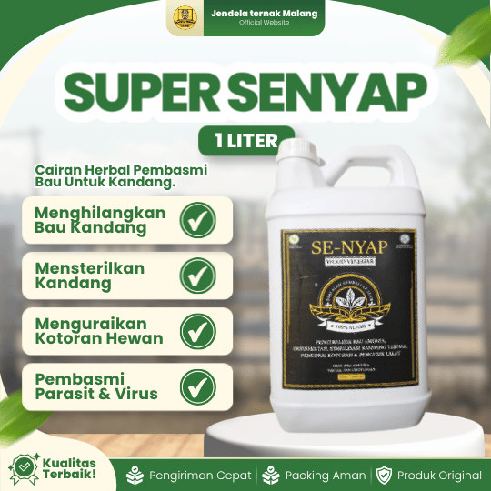 SUPER SENYAP 1 LITER - Desinfektan Herbal Organik Penghilang Bau Kandang Dll Untuk Hewan.