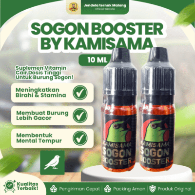 SOGON BOOSTER 10 ML BY KAMISAMA –  Multivitamin ATP Mengoptimalkan Energi, Stamina & Mental Burung.