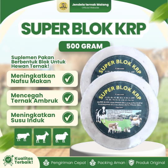 SUPER BLOK KRP 500 GRAM - Mineral Vitamin Lengkap Untuk Hewan Ternak Lainnya.