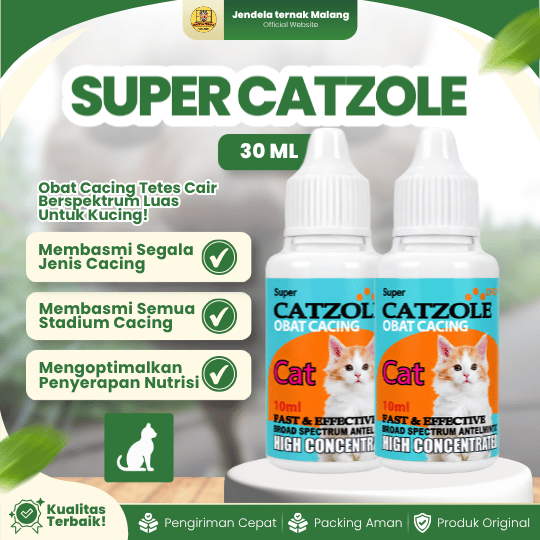 SUPER CATZOLE 30 ML - Untuk Masalah Cacingan Pada Kucing Kesayangan