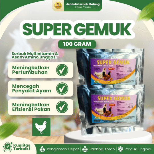 SUPER GEMUK 100 GRAM RAID-ALL - Suplemen Untuk Penambah Bobot Ayam