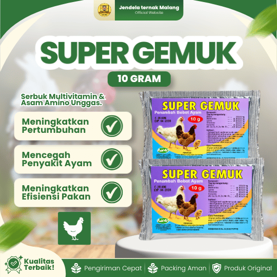 SUPER GEMUK 10 GRAM RAID-ALL - Suplemen Untuk Penambah Bobot Ayam