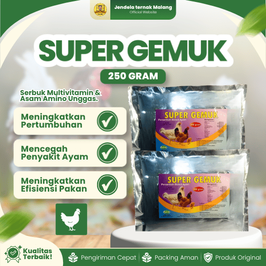 SUPER GEMUK 250 GRAM RAID-ALL - Suplemen Untuk Penambah Bobot Ayam