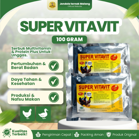 SUPER VITAVIT 100 GRAM RAID-ALL - Multivitamin, Mineral dan Protein Untuk unggas Ayam Itik Bebek