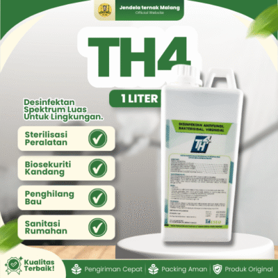 TH4 1 LITER – Disinfektan Spektrum Luas Pembersih Kandang Anjing, Kucing & Peternakan Lainnya.