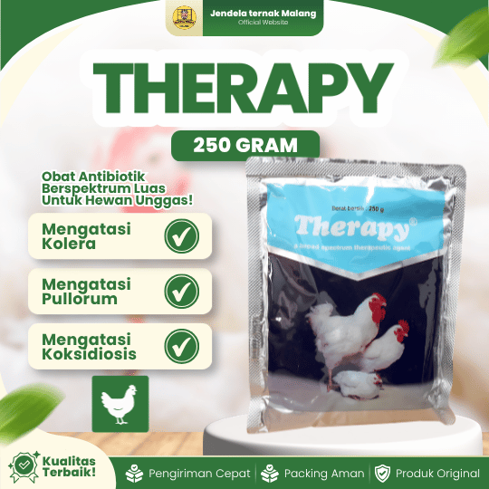 THERAPY 250 GRAM BY MEDION - Mengatasi CRD, Coryza, Snot, & Flu Pada Hewan Unggas.