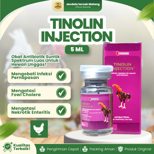 TINOLIN INJ 5 ML - Mengatasi Masalah Pencernaan & Pernapasan Pada Hewan.