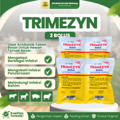 TRIMEZYN 2 BOLUS (1 STRIP) – Obat Pernafasan Dan Pencernaan Diare Mencret Hewan Ternak Sapi Kambing Domba
