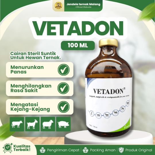 VETADON 100 ML BY KALBE - Pereda Sakit, Demam & Kejang Pada Hewan Ternak Kesayangan.