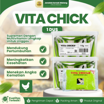 VITA CHICKS 100 GRAM 1 DUS (10 SACHET) – Vitamin Pertumbuhan Anak Ayam Burung Unggas