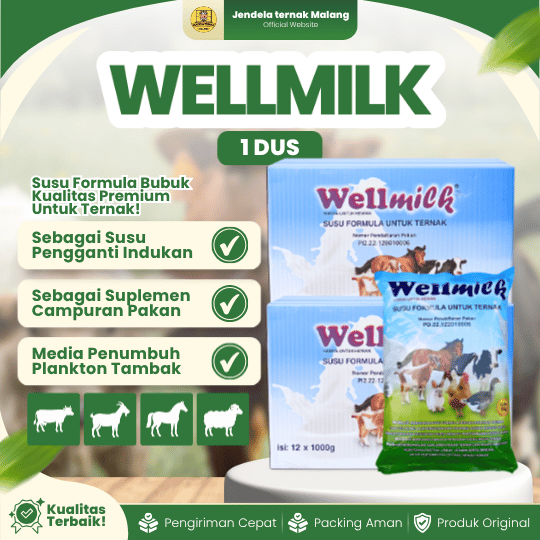 WELLMILK SUSU TERNAK 1 DUS (12 PCS) - Pengganti Susu Induk Untuk Hewan Ternak Berkualitas.
